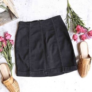 Free People Black Denim Skirt